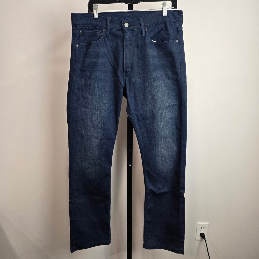 Levis 513 Slim Straight Mens Jeans 34x30 Dark Wash Indigo Denim Americana Casual